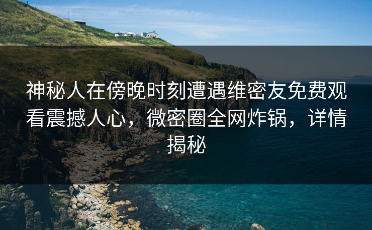 神秘人在傍晚时刻遭遇维密友免费观看震撼人心，微密圈全网炸锅，详情揭秘
