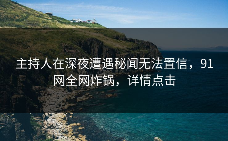 主持人在深夜遭遇秘闻无法置信，91网全网炸锅，详情点击